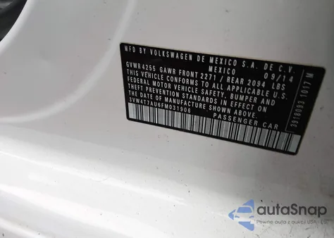 2015 Volkswagen Golf Gti 2.0T S 4-Door from USA, damaged, VIN 3VW4T7AU6FM031906